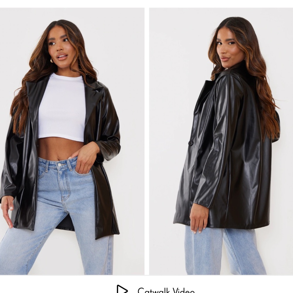 PLT leather blazer